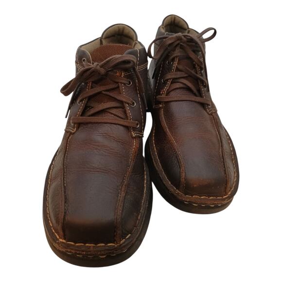 Clarks Men's Vanek Rise Ankle Boot Brown Oily Leather Lace Up Chukka Size 8M - Picture 1 of 11